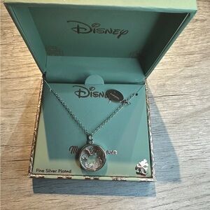 Disney  Mickey Mouse Fine Silver Plated Necklace  Charm Mickey Forever Brand New